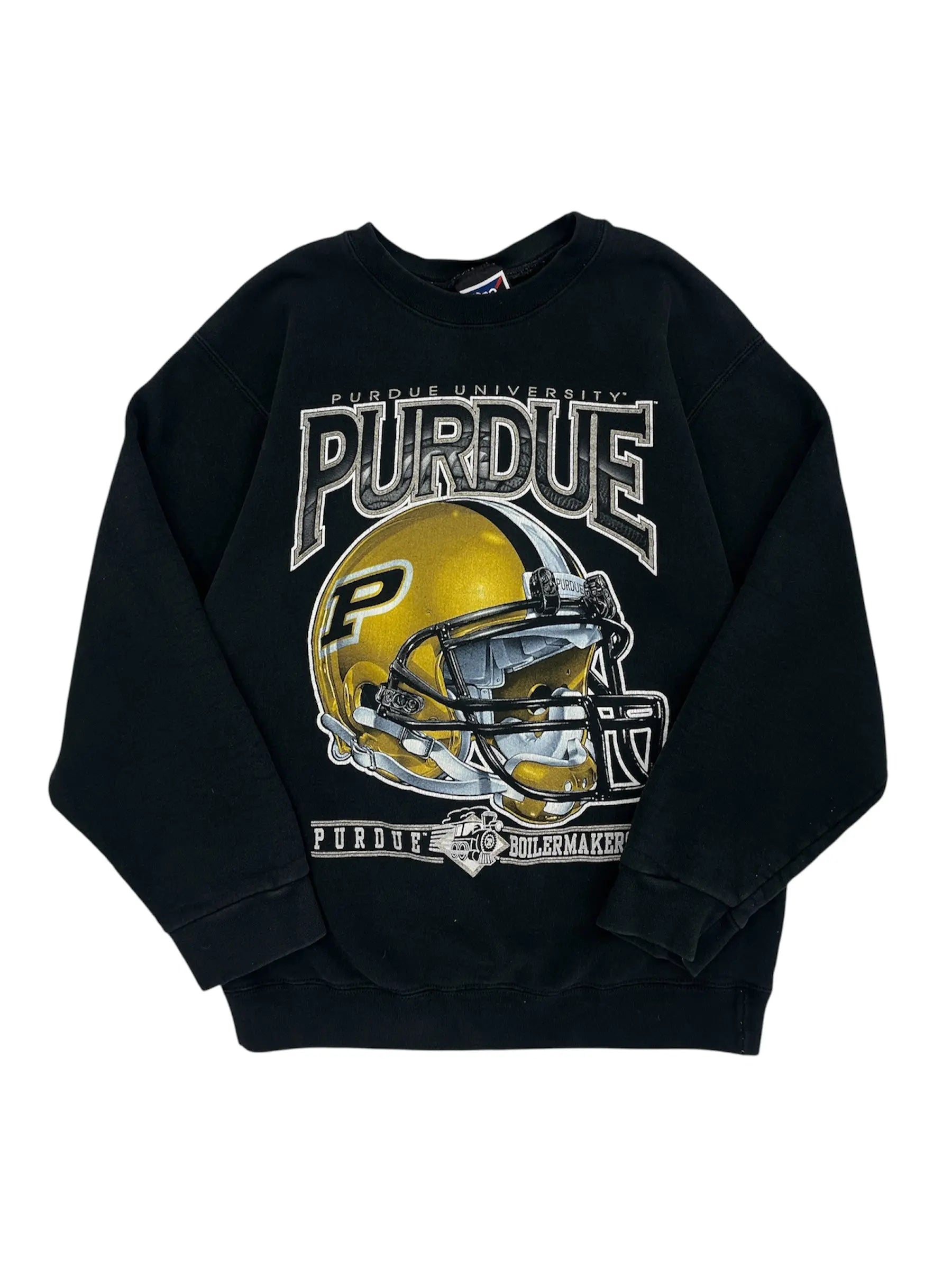 Vintage 90s Purdue University Boilermakers Football Graphic Crewneck Sweatshirt - M Hammered Threads