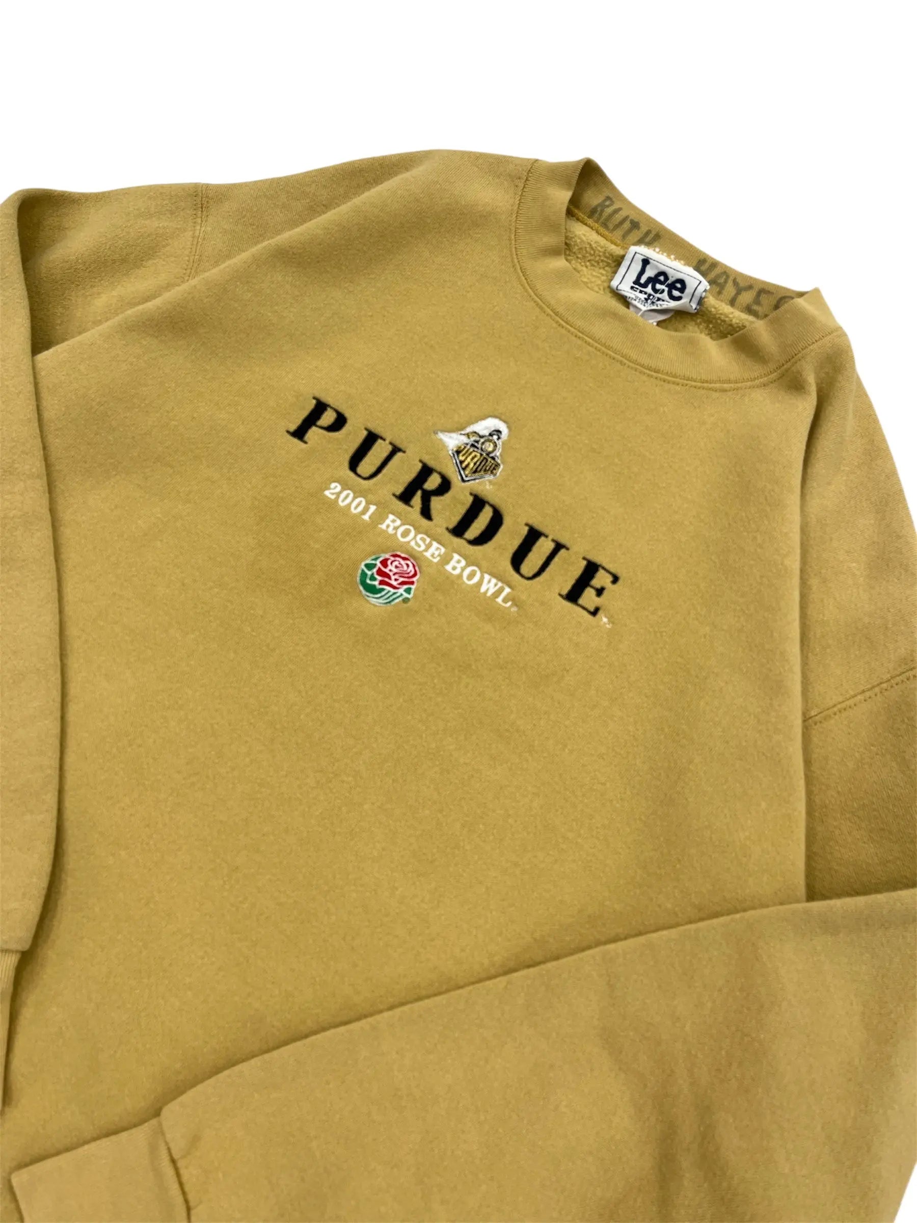 2001 Purdue Rose Bowl Embroidered Crewneck Sweatshirt - L Hammered Threads