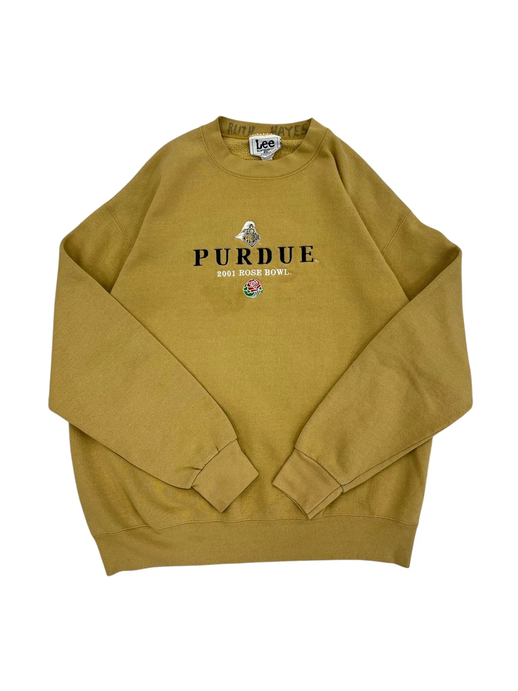 2001 Purdue Rose Bowl Embroidered Crewneck Sweatshirt - L Hammered Threads