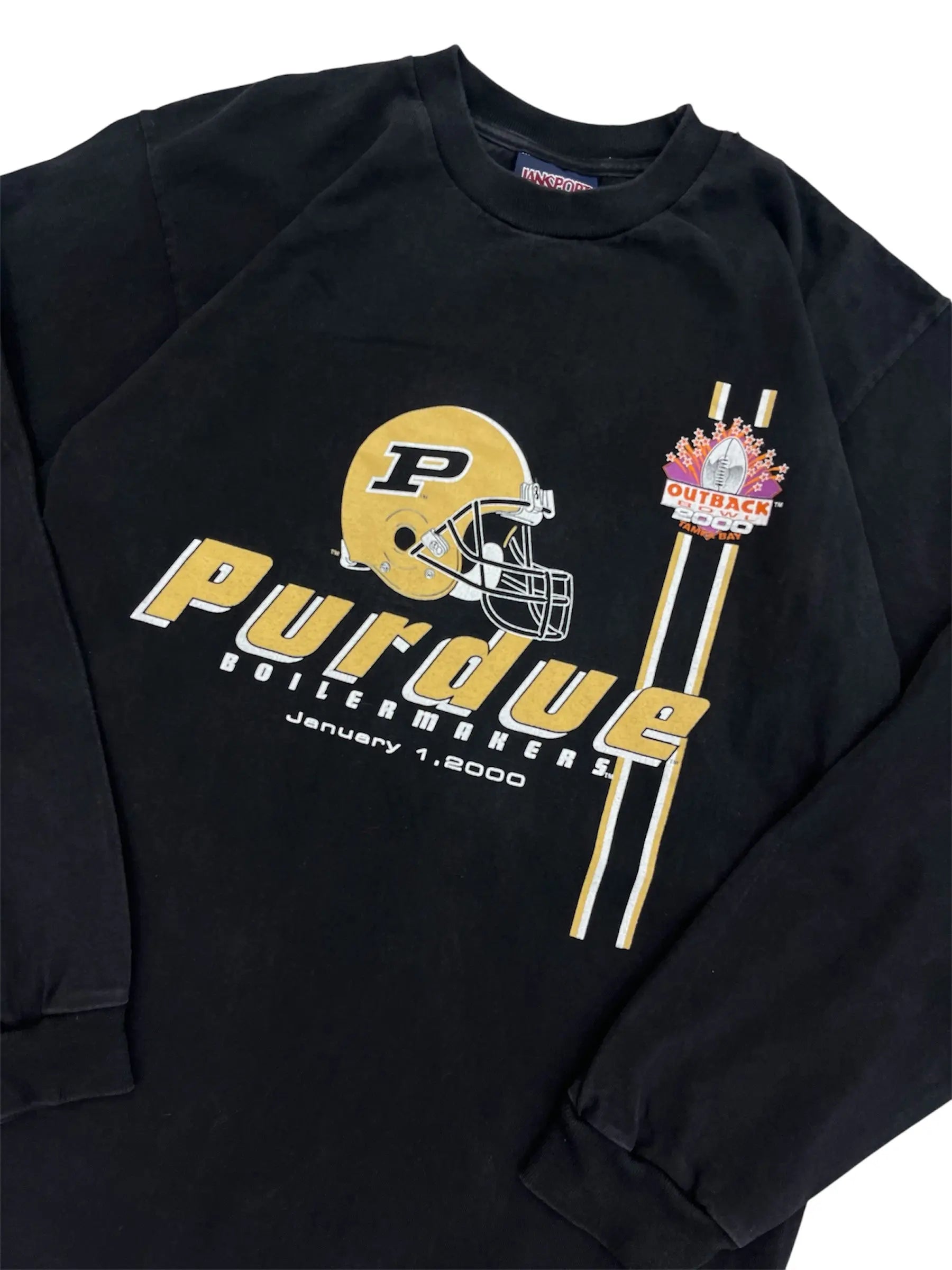 2000 Purdue Boilermakers Football Graphic Long Sleeve Shirt - M Hammered Threads