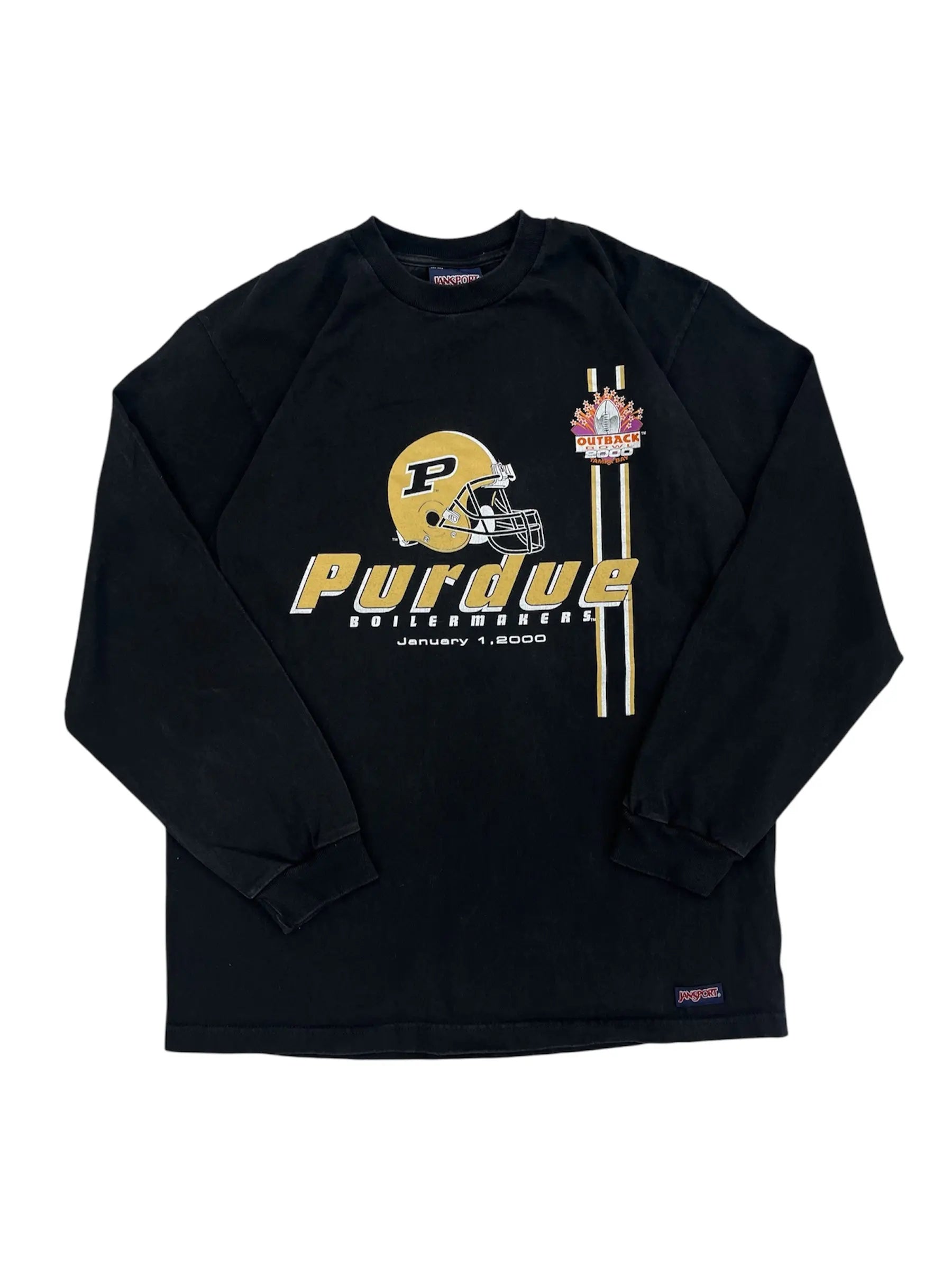 2000 Purdue Boilermakers Football Graphic Long Sleeve Shirt - M Hammered Threads
