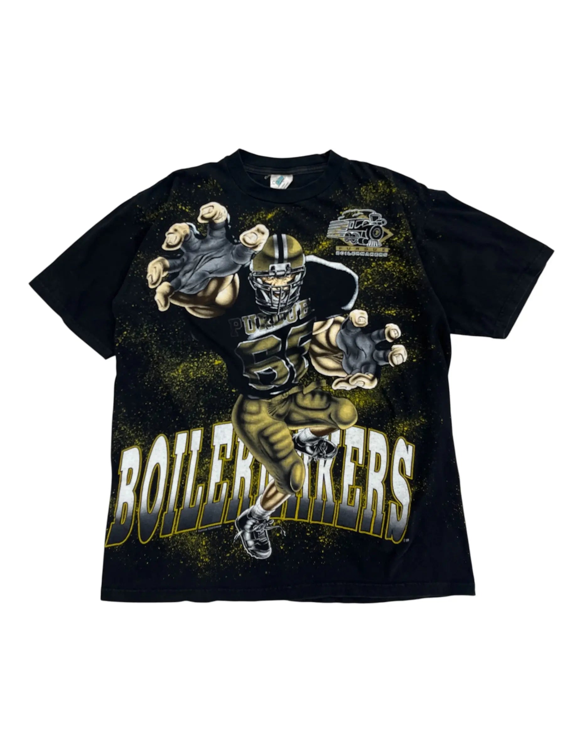 Vintage 90s Purdue Boilermakers Football Graphic Tshirt - L Hammered Threads