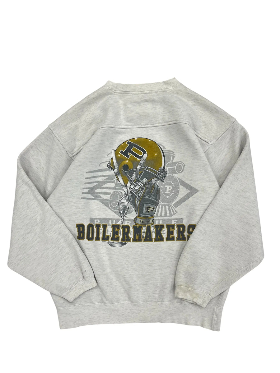 Vintage 90s Purdue Boilermakers Football Graphic Crewneck Sweatshirt - L Hammered Threads