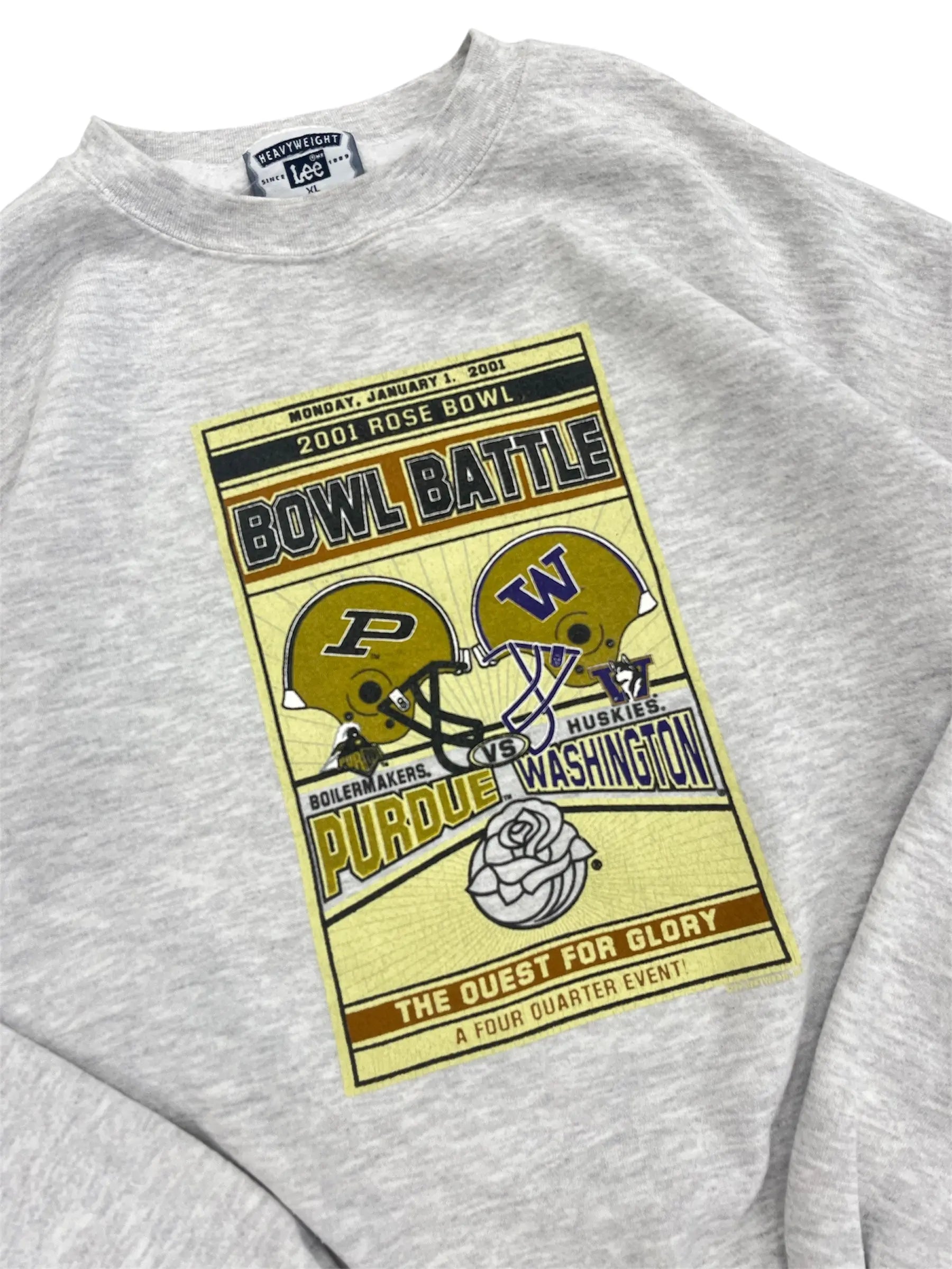 2001 Purdue Football Graphic Crewneck Sweatshirt - XL Hammered Threads
