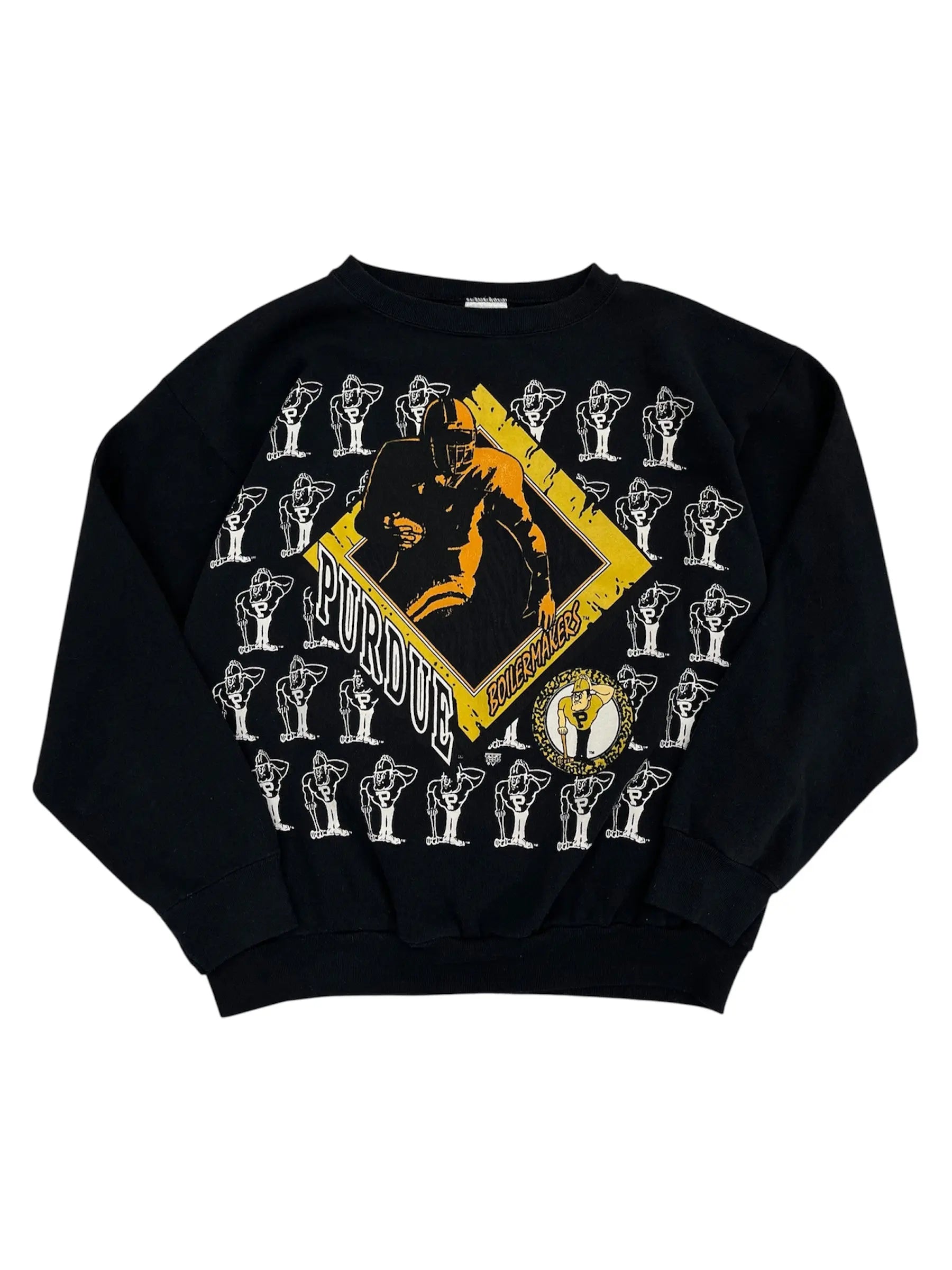 Vintage 90s Purdue Boilermakers Football Graphic Crewneck Sweatshirt - XL Hammered Threads