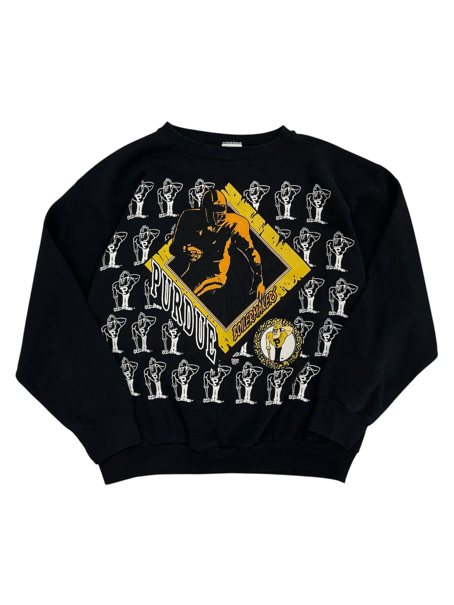 Vintage 90s Purdue Boilermakers Football Graphic Crewneck Sweatshirt - XL Hammered Threads