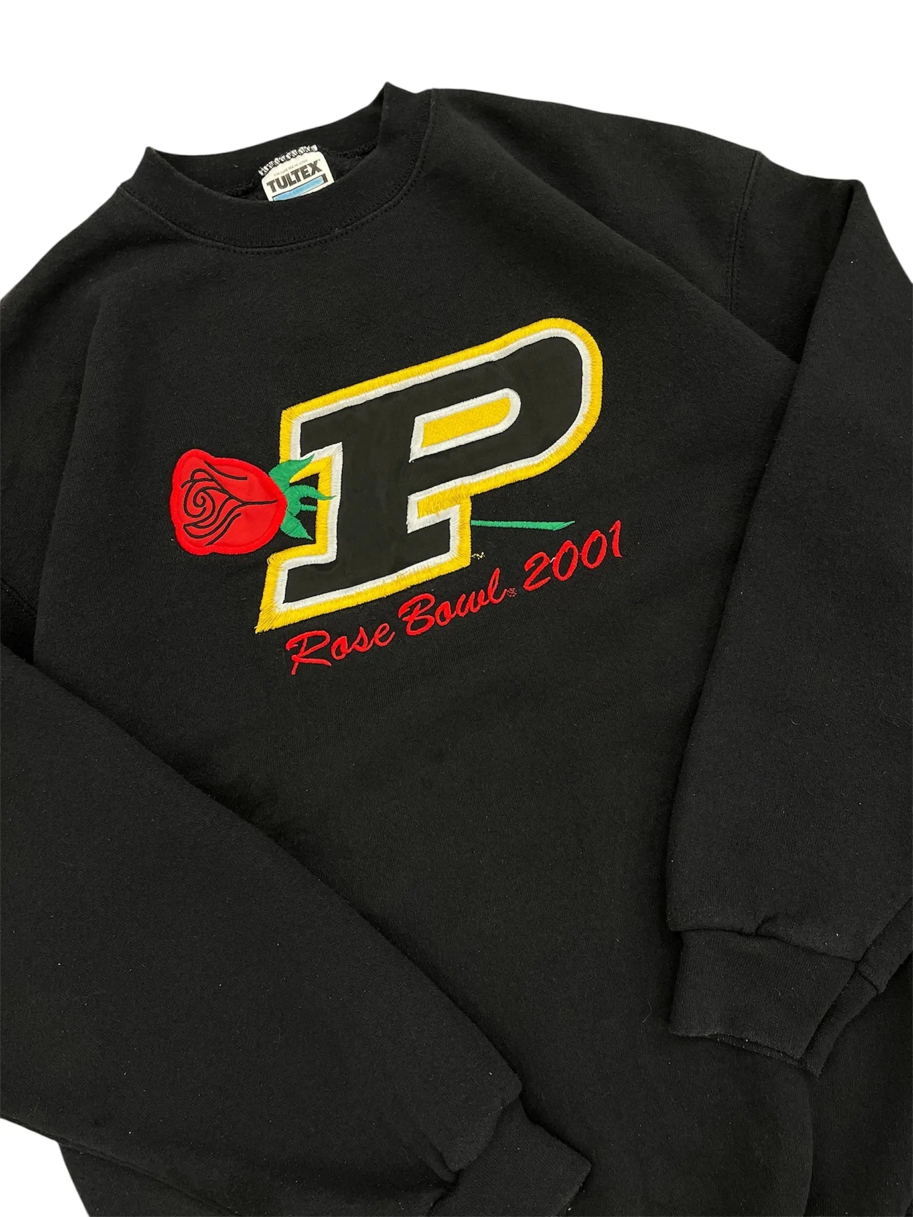 2001 Purdue Rose Bowl Embroidered Crewneck Sweatshirt - L - Hammered Threads
