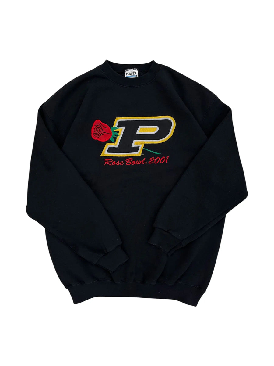 2001 Purdue Rose Bowl Embroidered Crewneck Sweatshirt - L - Hammered Threads