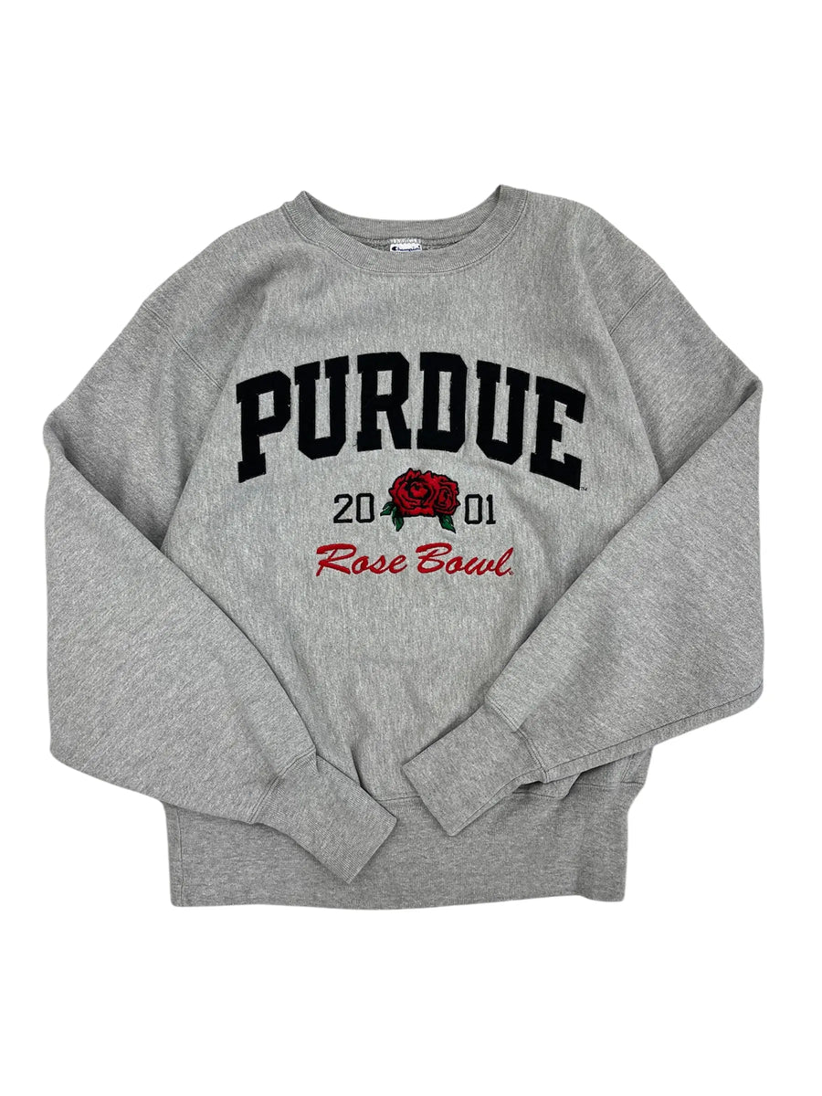 2001 Purdue Rose Bowl Embroidered Crewneck Sweatshirt - L Hammered Threads
