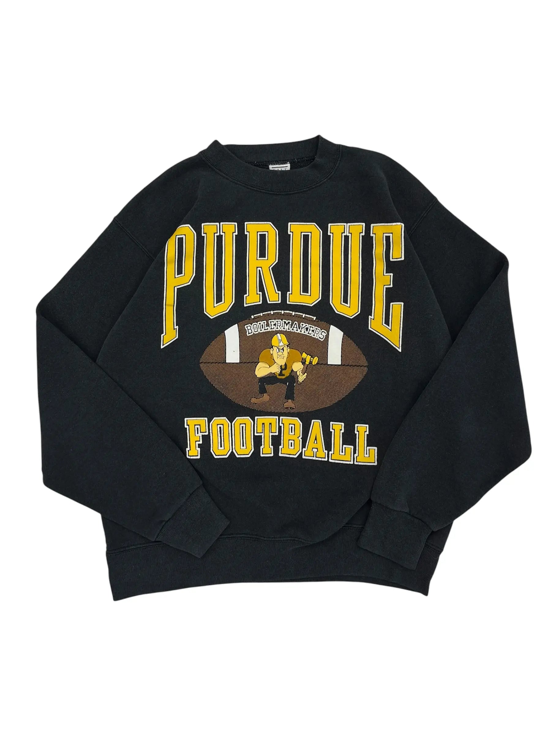 Vintage 90s Purdue Boilermakers Football Graphic Crewneck Sweatshirt- L Hammered Threads