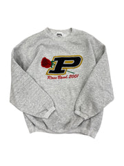 2001 Purdue Rose Bowl Embroidered Crewneck Sweatshirt - M Hammered Threads