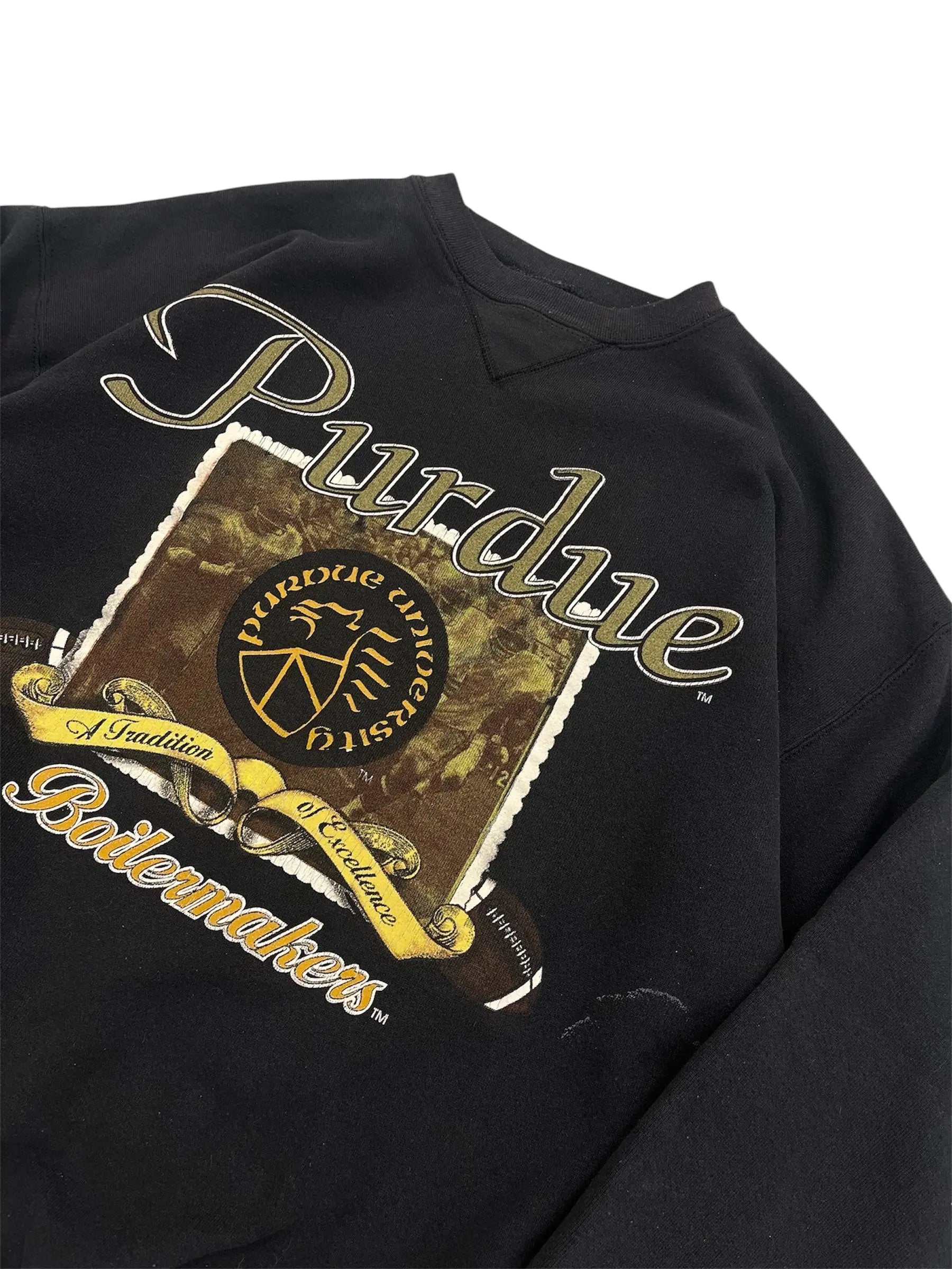 Vintage 90s Purdue University Boilermakers Football Graphic Crewneck Sweatshirt - XL Hammered Threads