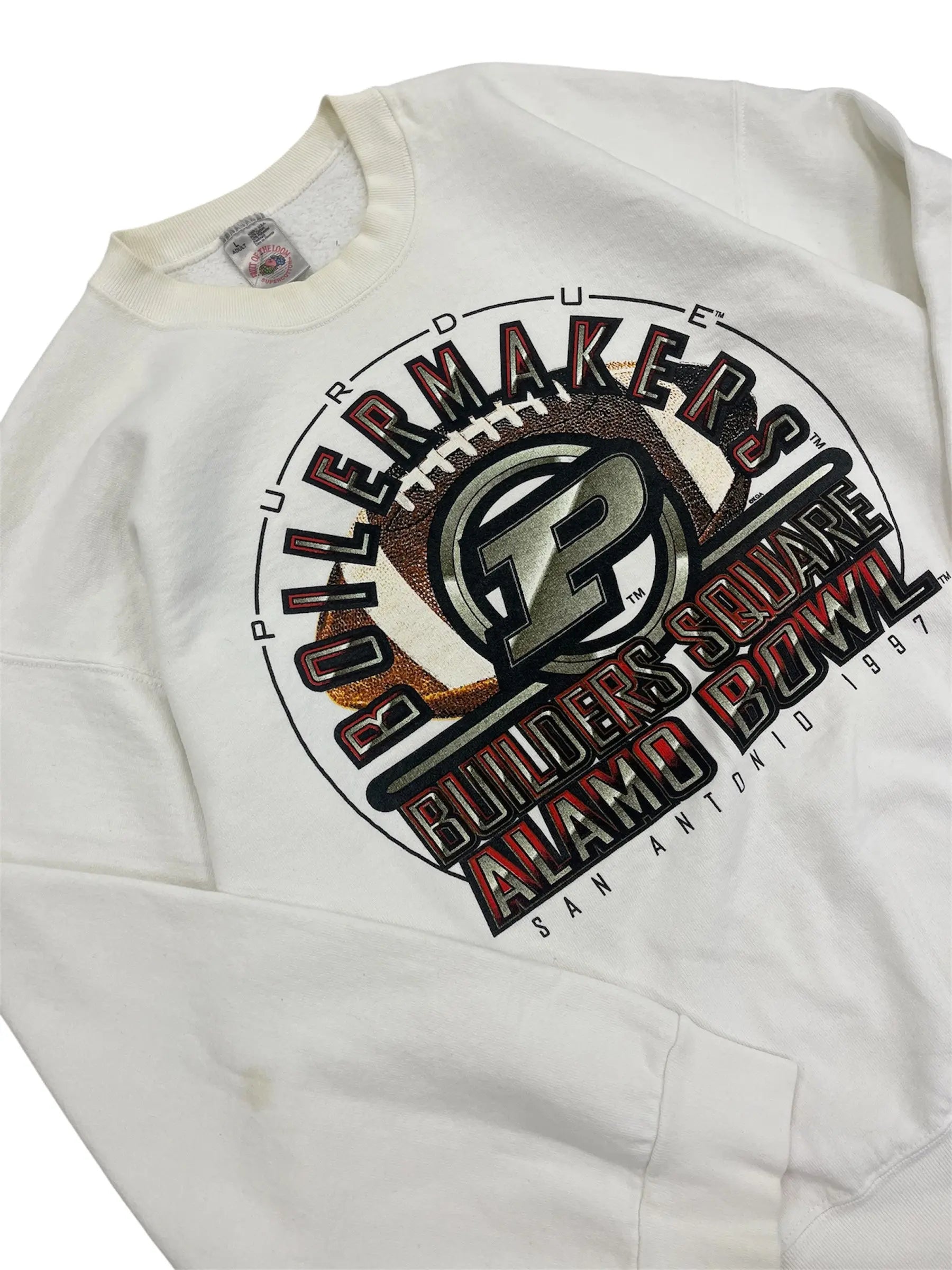 1997 Purdue Boilermakers Football Graphic Crewneck Sweatshirt - L Hammered Threads