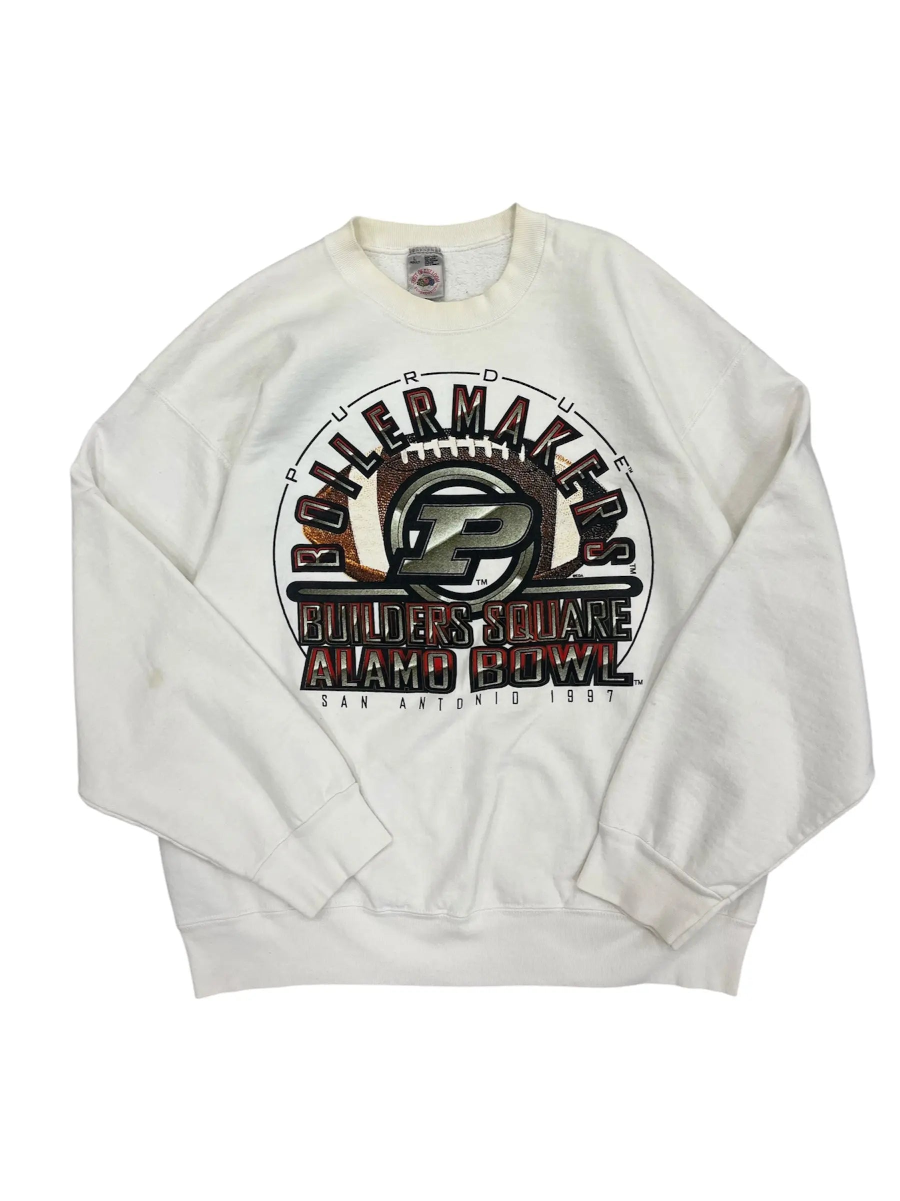 1997 Purdue Boilermakers Football Graphic Crewneck Sweatshirt - L Hammered Threads