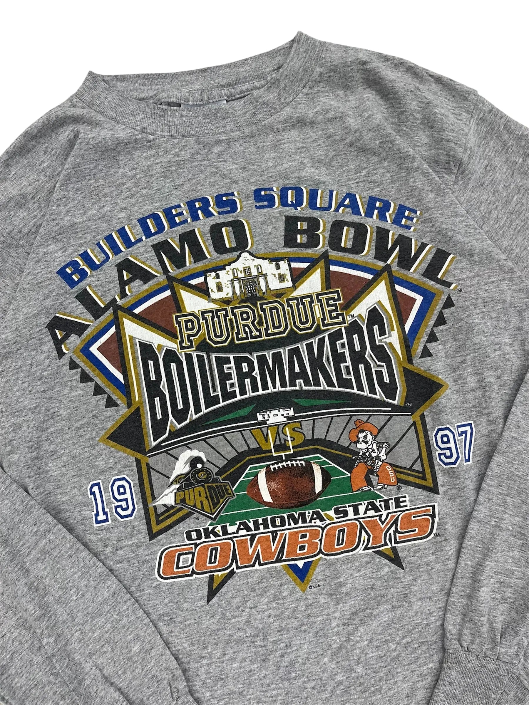 1997 Purdue Boilermakers Graphic Football Long Sleeve Shirt - M Hammered Threads