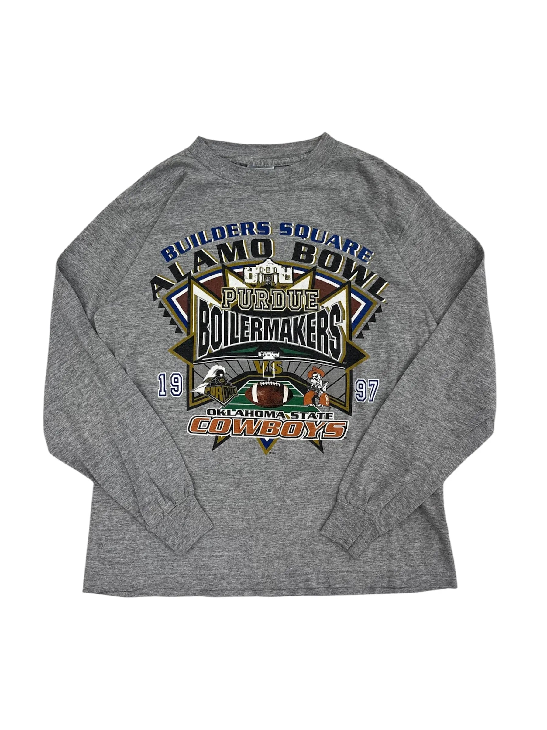 1997 Purdue Boilermakers Graphic Football Long Sleeve Shirt - M Hammered Threads