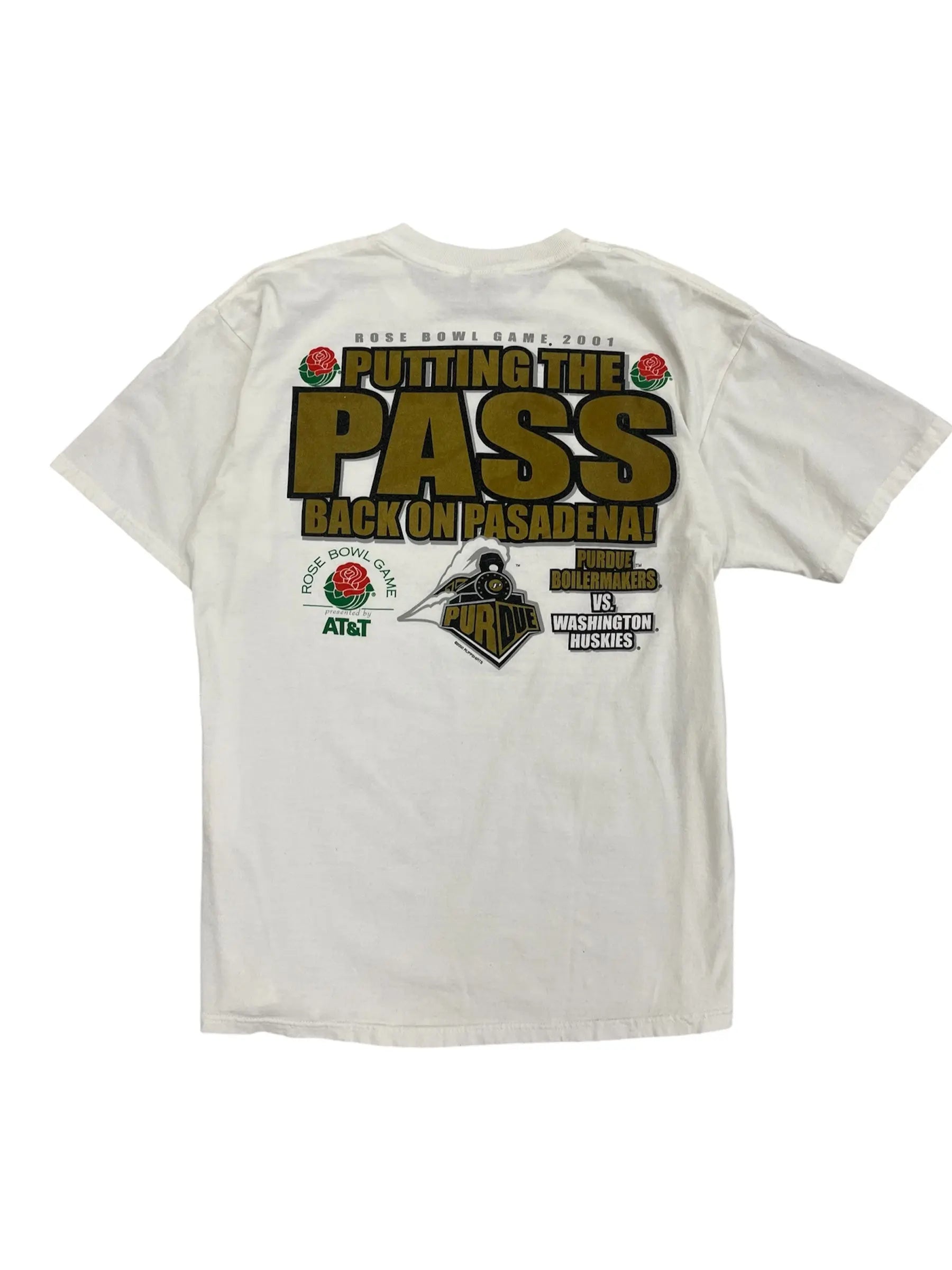 2001 Purdue Boilermakers Rose Bowl Football Graphic Tshirt - XL Hammered Threads