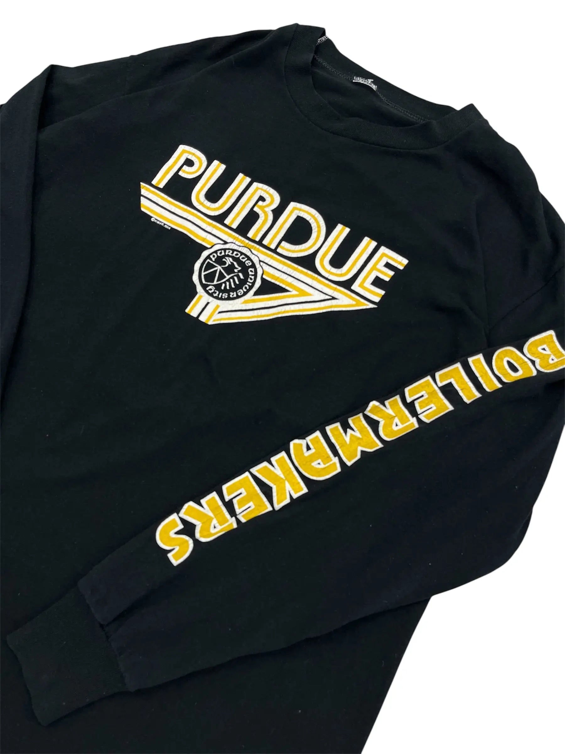 1984 Purdue Boilermakers Graphic Long Sleeve Shirt - L Hammered Threads