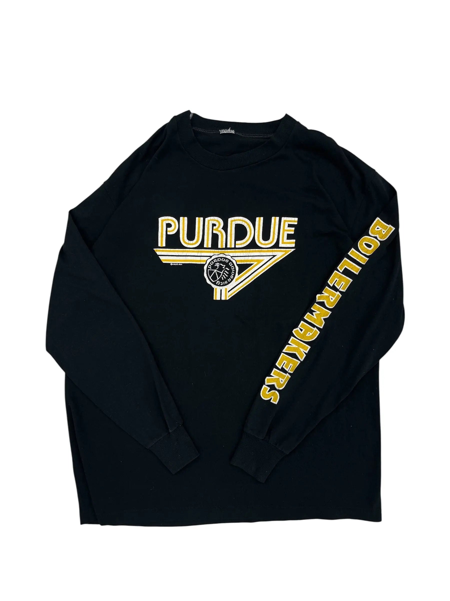 1984 Purdue Boilermakers Graphic Long Sleeve Shirt - L Hammered Threads