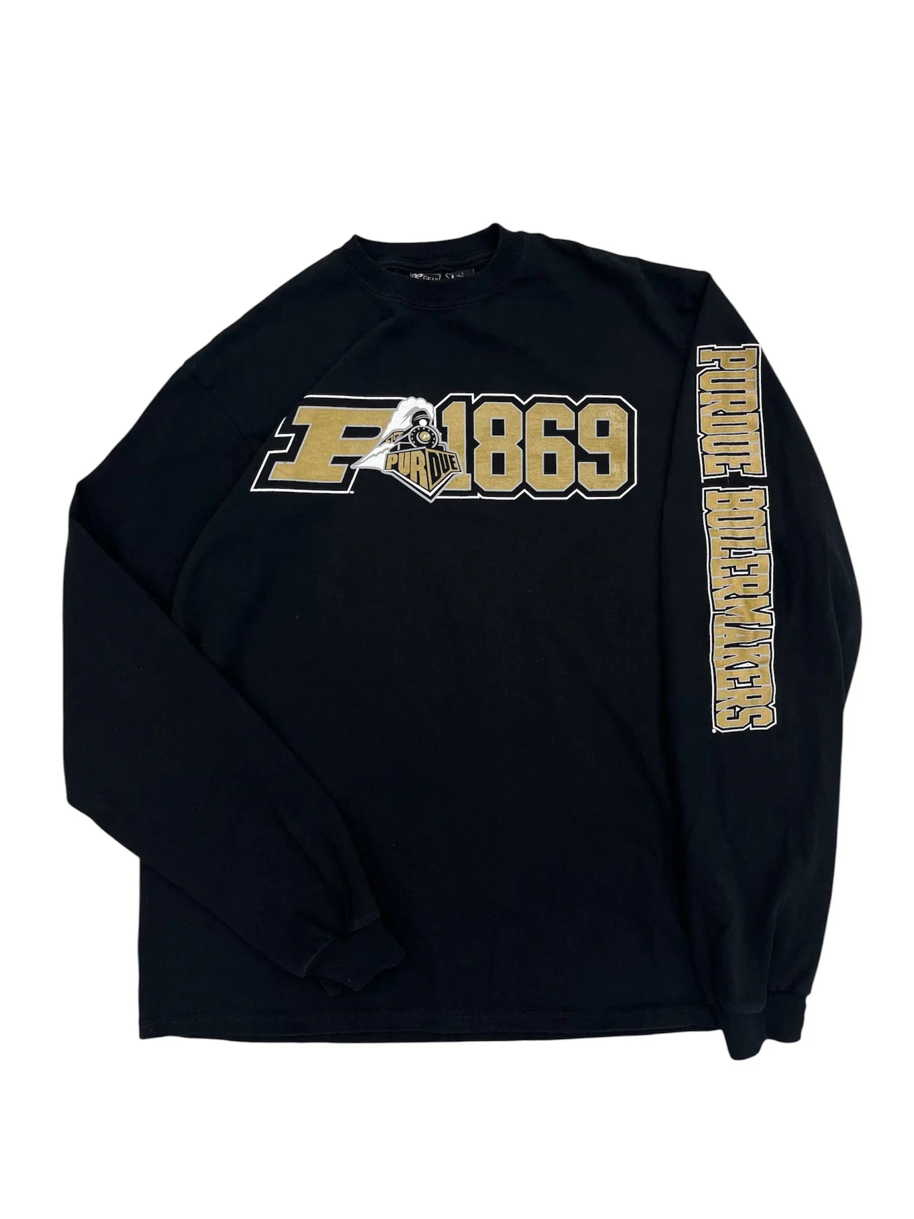 Y2K 2000s Purdue Boilermakers Graphic Long Sleeve Shirt - L Hammered Threads
