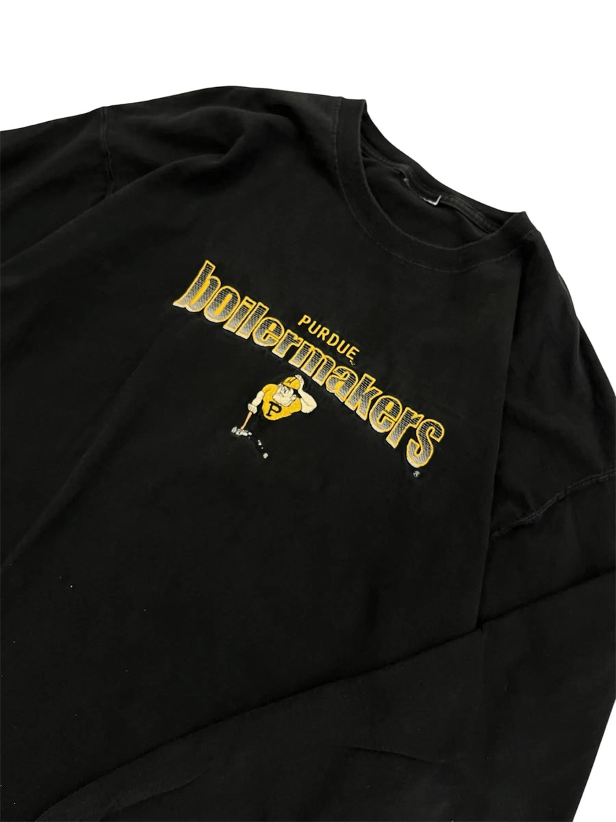 Vintage 90s Purdue Boilermakers Embroidered Long Sleeve Shirt - XL Hammered Threads