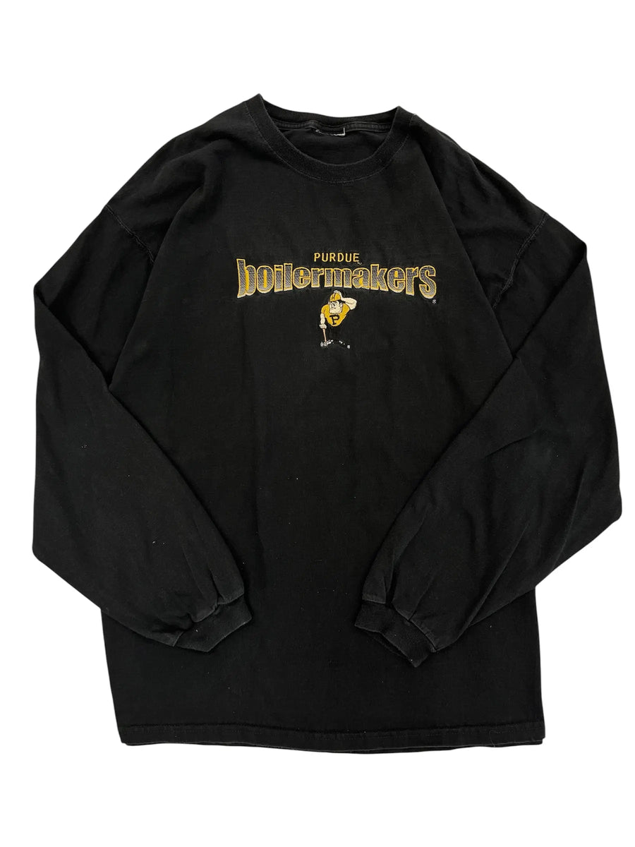 Vintage 90s Purdue Boilermakers Embroidered Long Sleeve Shirt - XL Hammered Threads