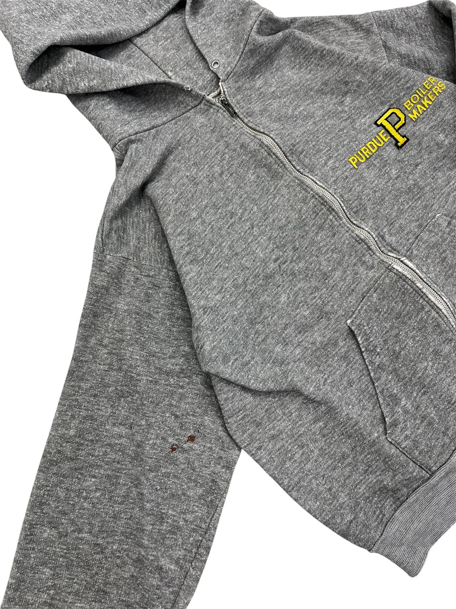 Vintage 80s Purdue Embroidered Hooded Sweatshirt - Boxy M Hammered Threads