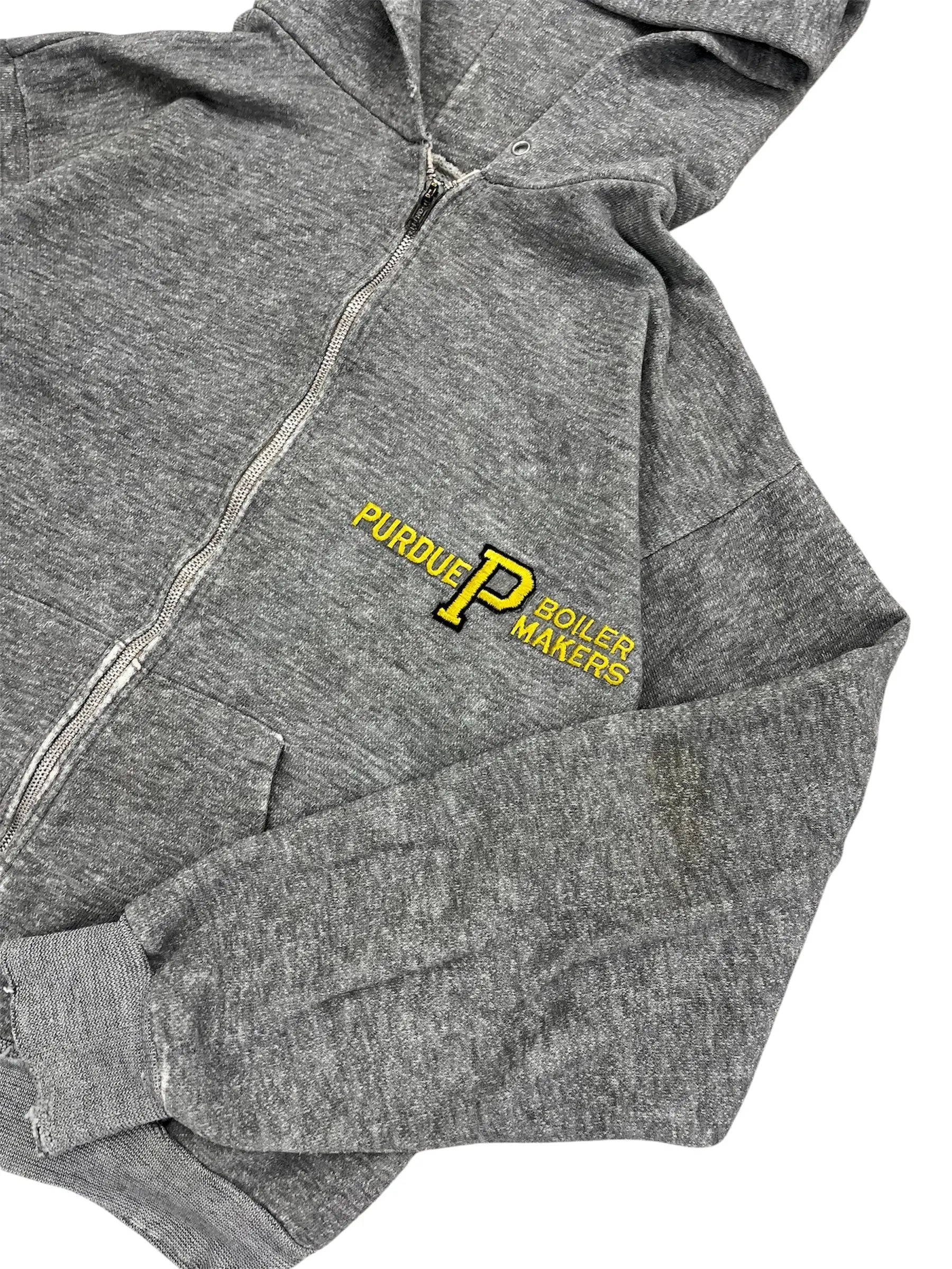 Vintage 80s Purdue Embroidered Hooded Sweatshirt - Boxy M Hammered Threads