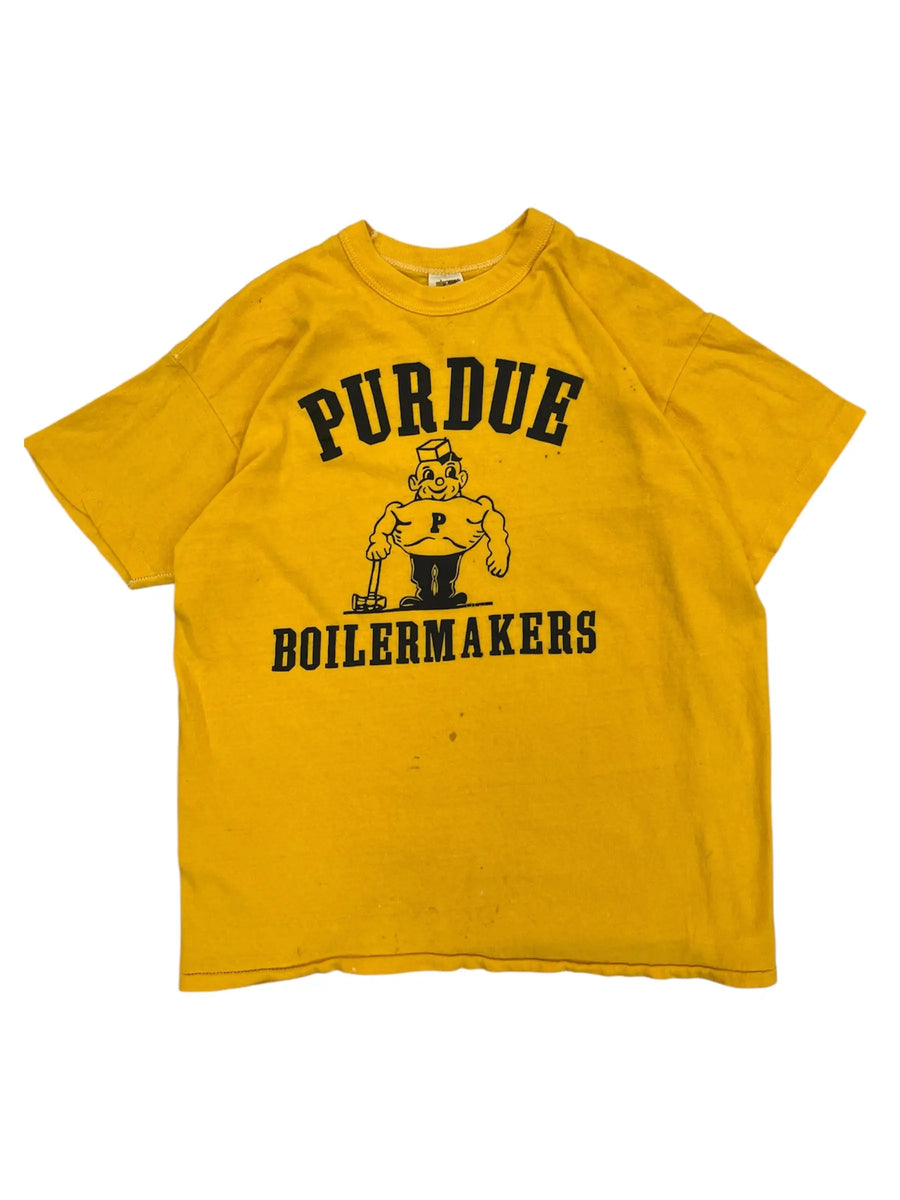 Vintage 70s Purdue Boilermakers Graphic Tshirt - Boxy M Hammered Threads