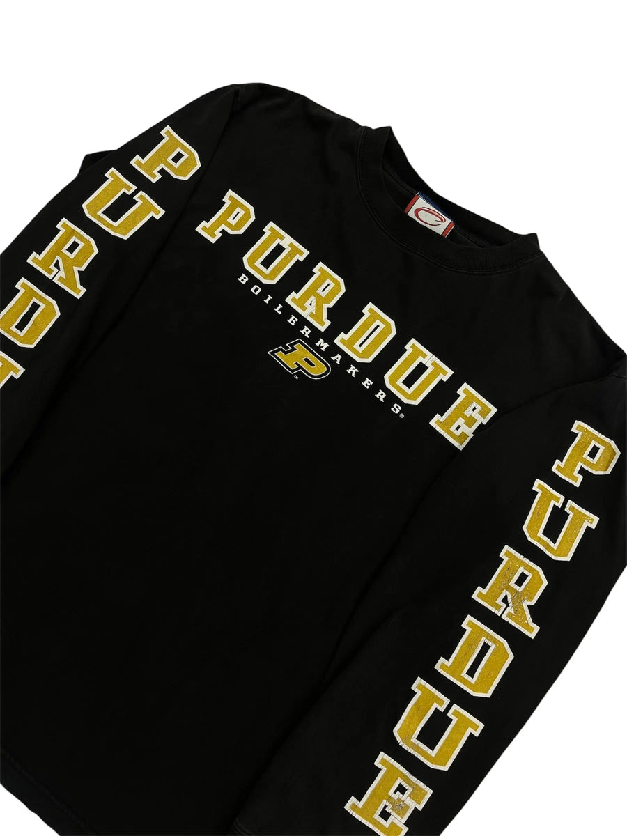 Y2K 2000s Purdue Boilermakers Graphic Long Sleeve Shirt - L Hammered Threads