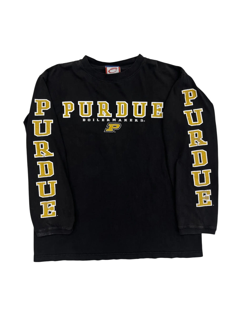 Y2K 2000s Purdue Boilermakers Graphic Long Sleeve Shirt - L Hammered Threads