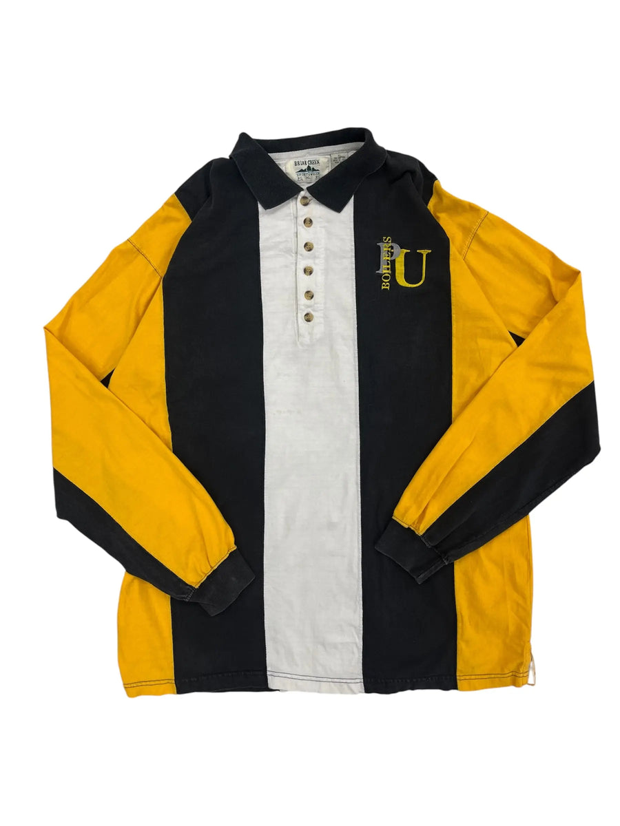 Vintage 90s Purdue Boilers Embroidered Long Sleeve Polo - XL Hammered Threads