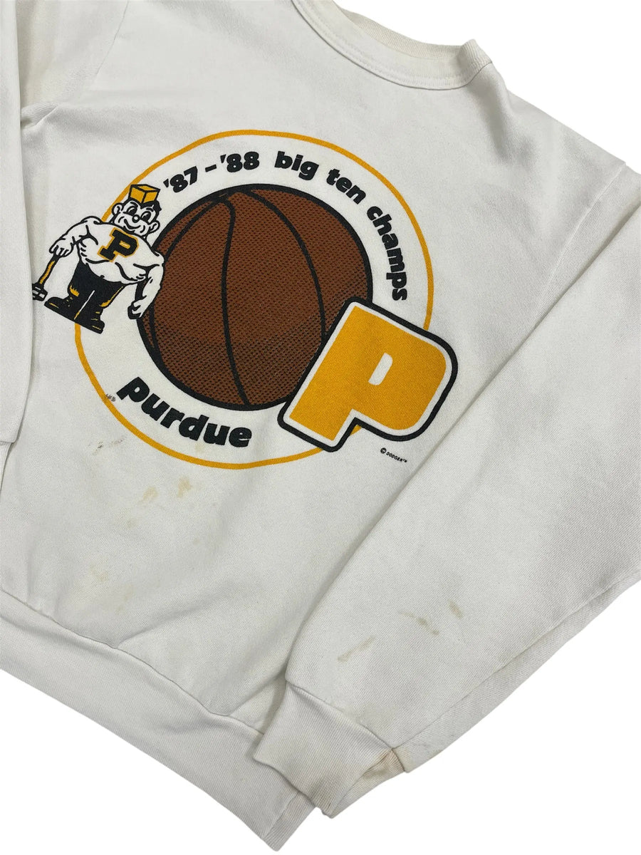 Vintage 1988 Purdue Big Ten Champs Basketball Crewneck Sweatshirt - Hammered Threads