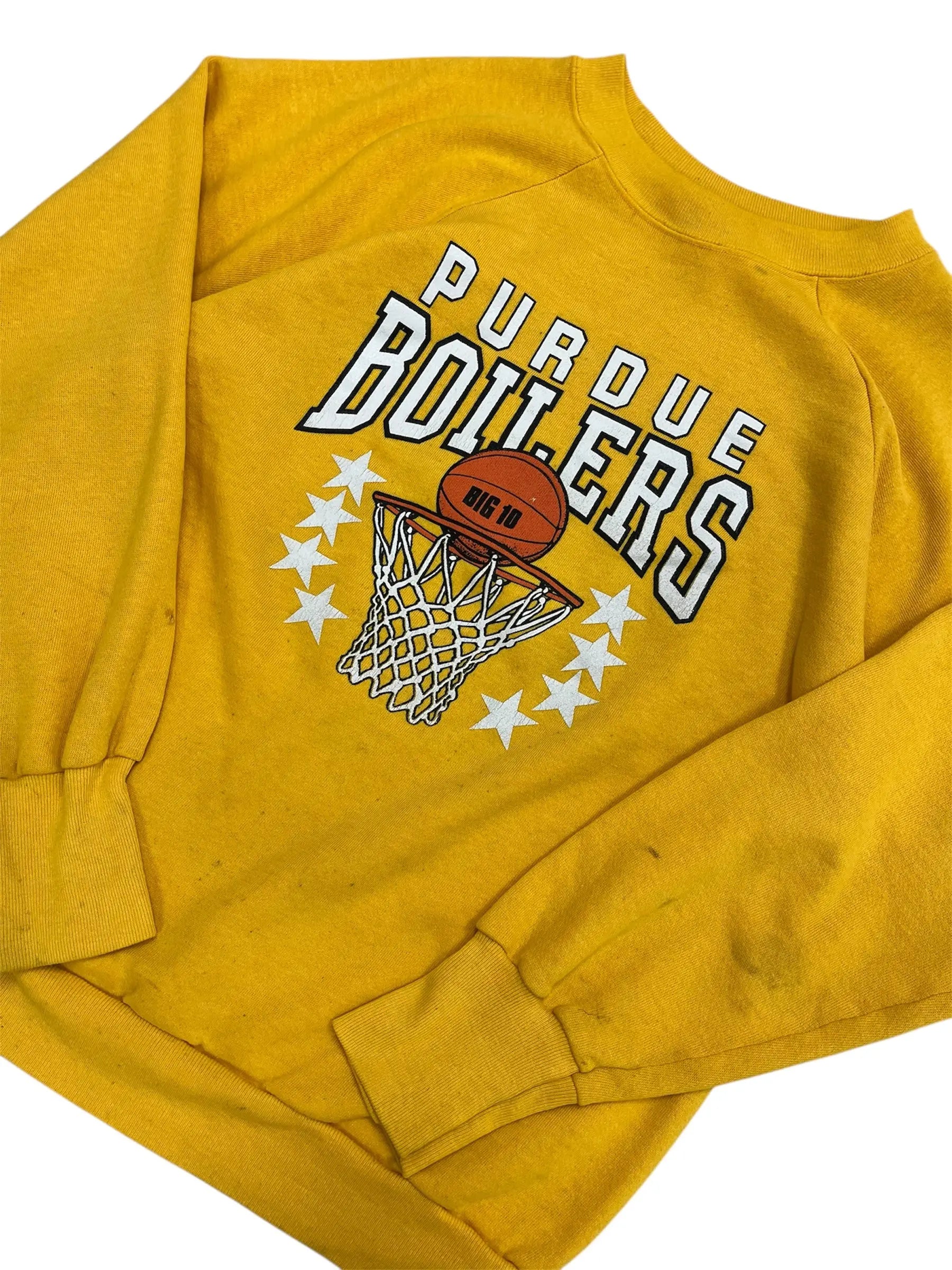 Vintage 80s Purdue Boilers Basketball Crewneck Sweatshirt - Hammered Threads