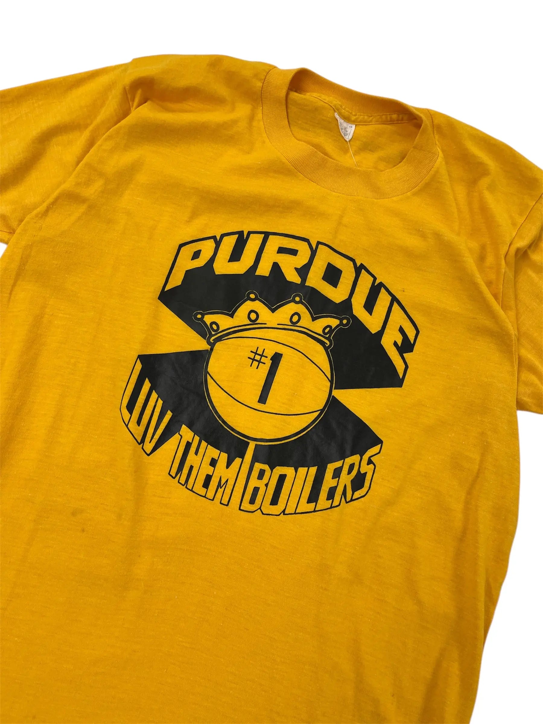 Vintage 80s Purdue Basketball Graphic Tshirt - M Hammered Threads