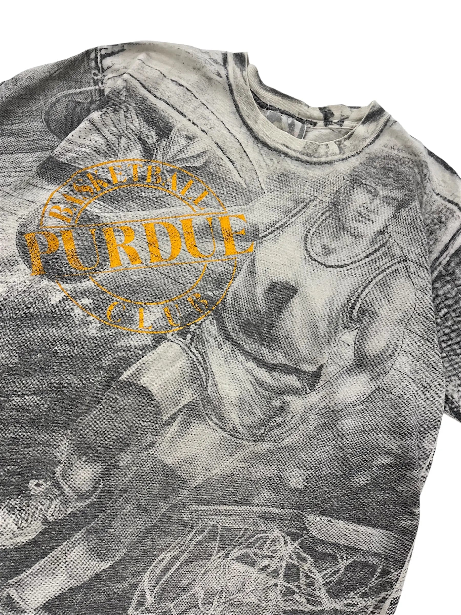 Vintage 90s Purdue Basketball Graphic Tshirt - L Hammered Threads