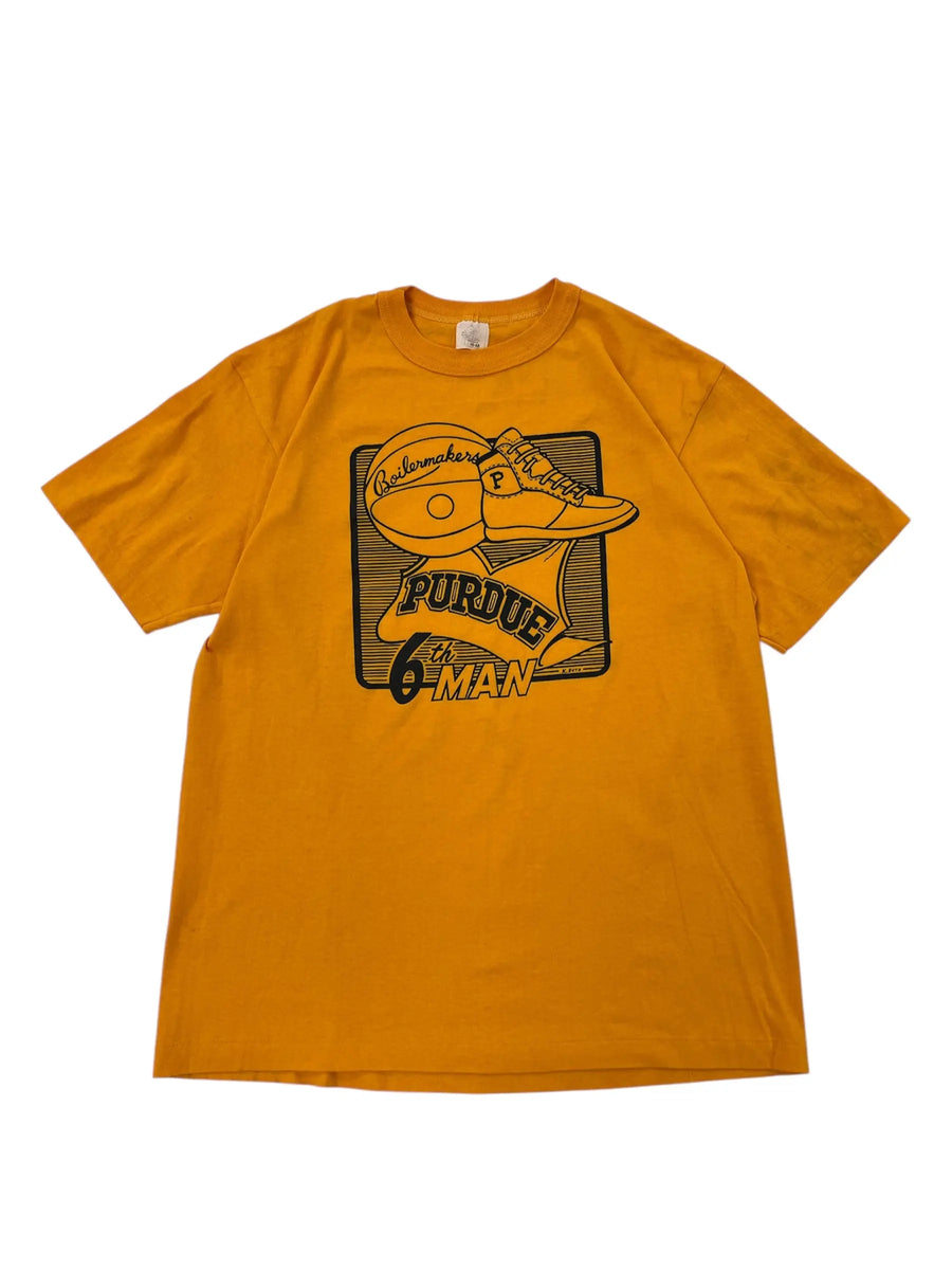 Vintage 80s Purdue Boilermakers Basketball Graphic Tshirt - L Hammered Threads