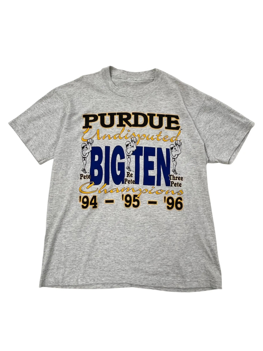 1996 Purdue Basketball Big Ten Champs 3 Pete Graphic Tshirt - L Hammered Threads
