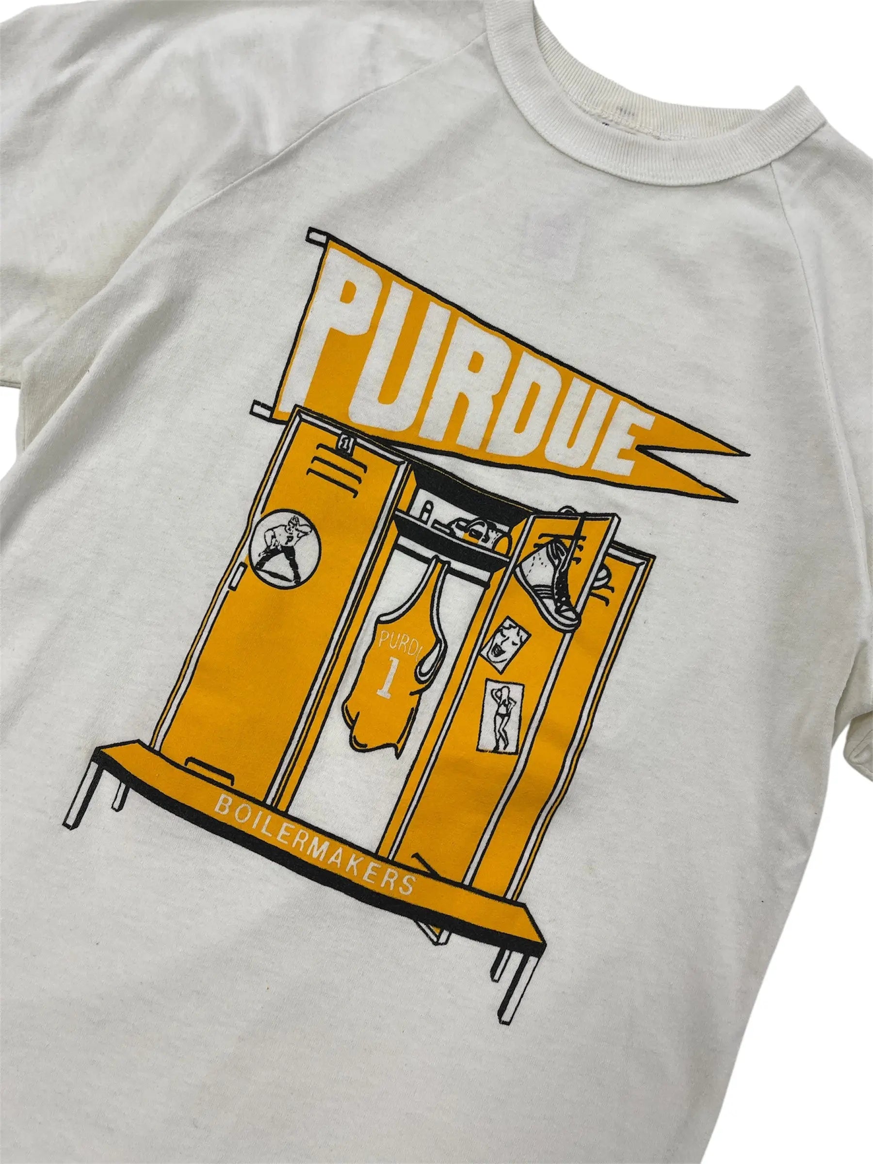 Vintage 80s Purdue Graphic Basketball Tshirt - S Hammered Threads