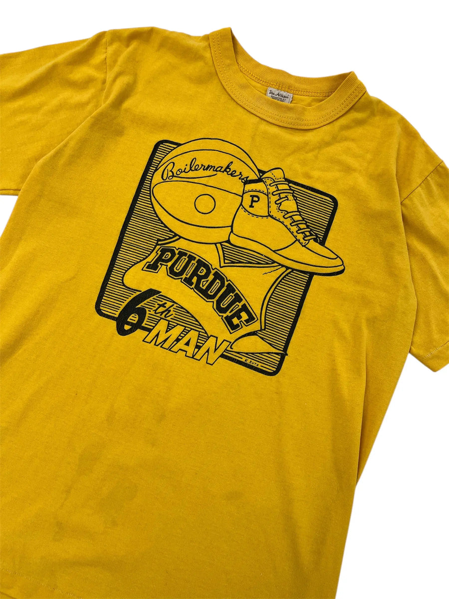 Vintage 80s Purdue Basketball Graphic Tshirt - S Hammered Threads