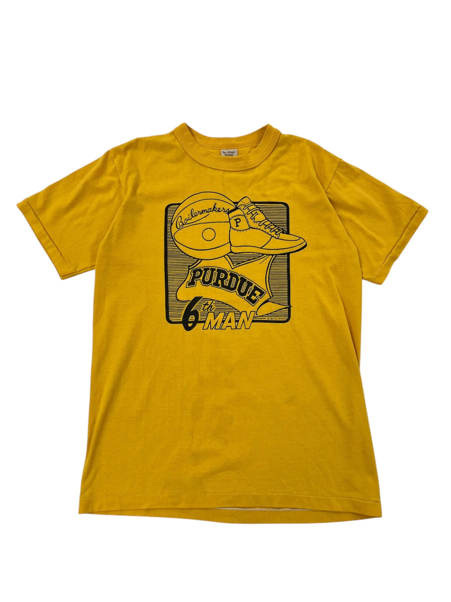 Vintage 80s Purdue Basketball Graphic Tshirt - S Hammered Threads