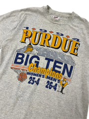 1994 Purdue Men and Women's Big Ten Champs Graphic Basketball Tshirt - L Hammered Threads