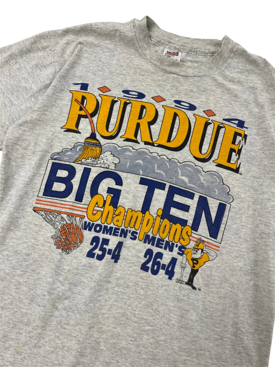 1994 Purdue Men and Women's Big Ten Champs Graphic Basketball Tshirt - L Hammered Threads