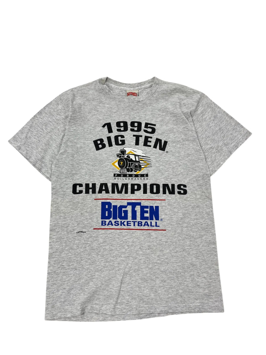 1995 Purdue Basketball Big Ten Champs Graphic Tshirt - L Hammered Threads