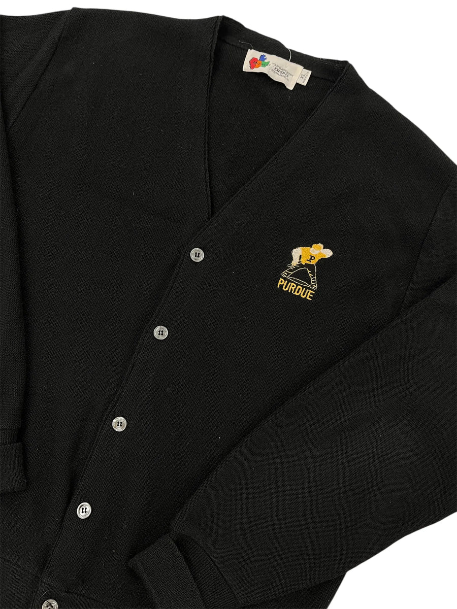 Vintage 80s Purdue Embroidered Cardigan Sweater - xl Hammered Threads