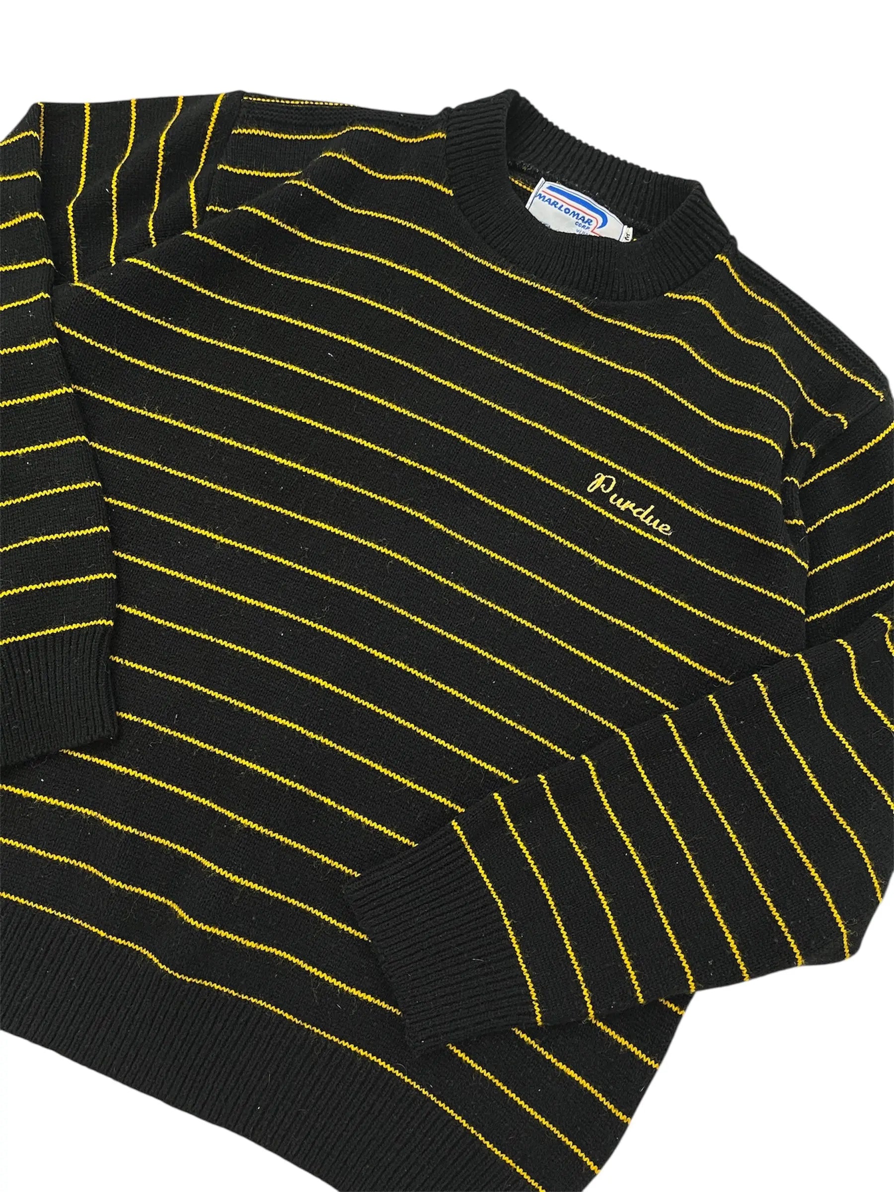 Vintage 80s Purdue Striped Sweater M Hammered Threads