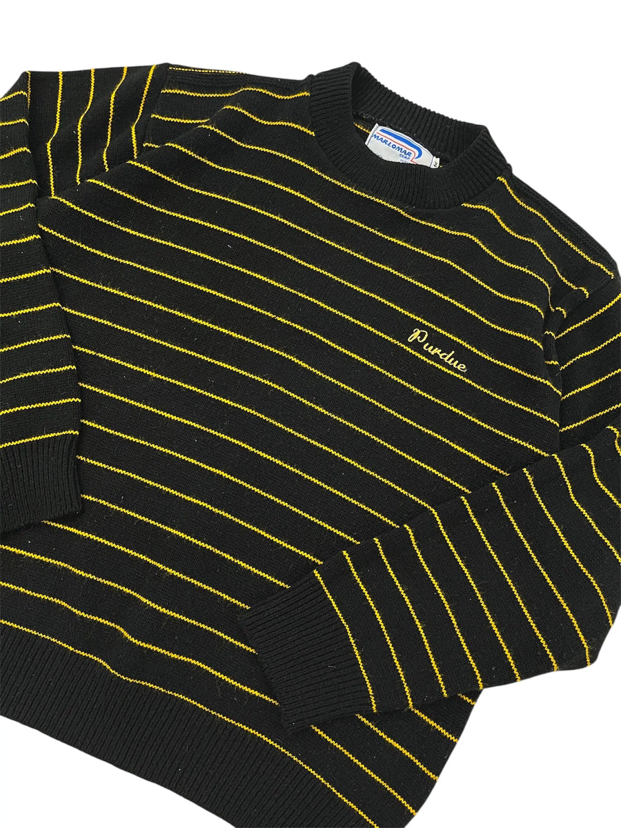 Vintage 80s Purdue Striped Sweater M Hammered Threads