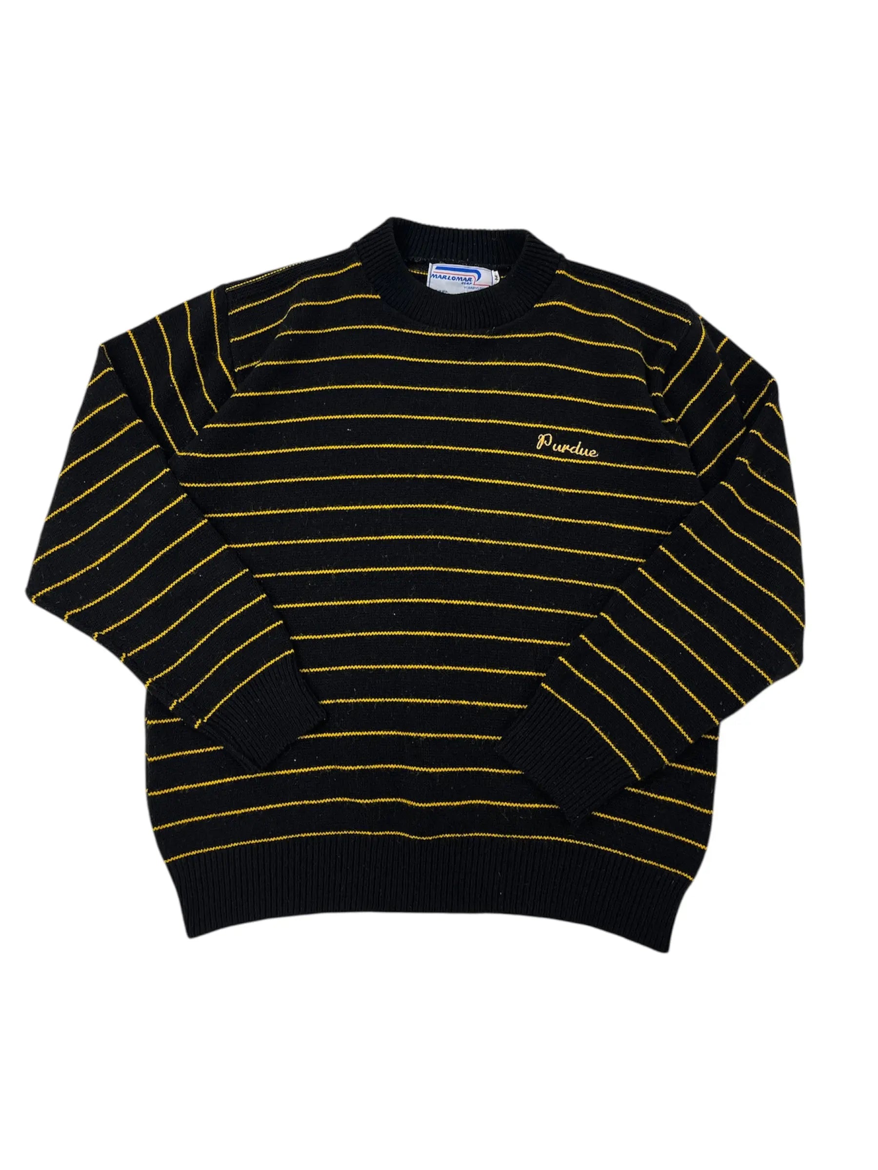 Vintage 80s Purdue Striped Sweater M Hammered Threads