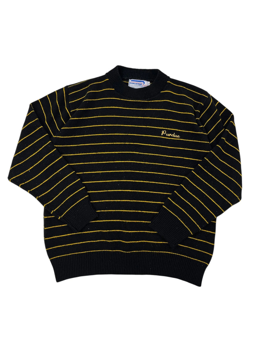 Vintage 80s Purdue Striped Sweater M Hammered Threads