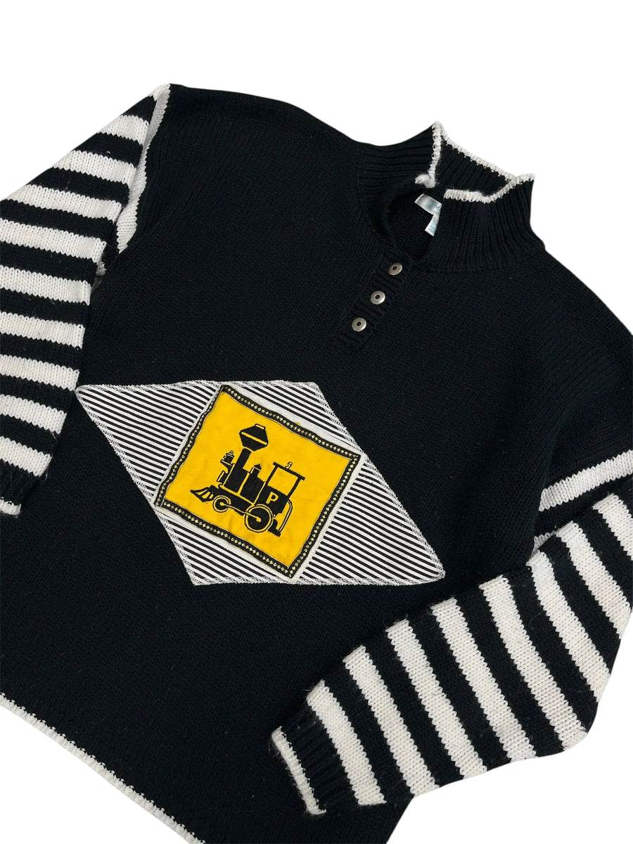 Vintage 80s Embroidered Pullover Purdue Sweater - L Hammered Threads